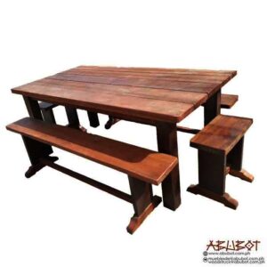 Traviesa Dining Set 5ft w/ 4 bench set/5
