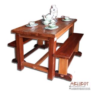 Coffee Table with 2bench Mixoldwood 33x40x30