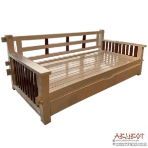 Daybed with Pull out Mahogany Distressed Finish 36x75x32"