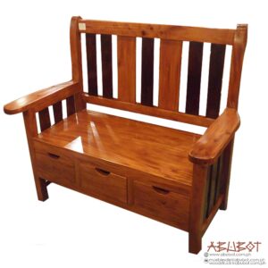 Inez Loveseat with 3 Drawers Mahogany 24x47x43"