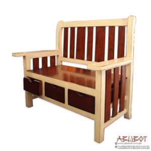 Inez Loveseat with 3 Drawers Mahogany Distressed Finish 24x47x43"