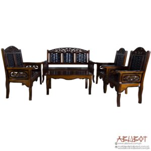 Sala Set Carmeling with Carvings Mahogany (Set of 4)
