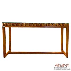 Spira Console Table with Glass Top Mahogany 1ftx5ftx33