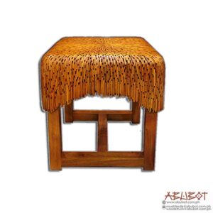 Wood Strip Stool Melted (SQUARE) diameter 18"X18" x 18"H
