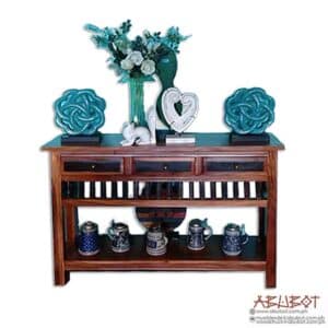 Console 3D Slatt Acacia 1 ft x 4 ft x 32"