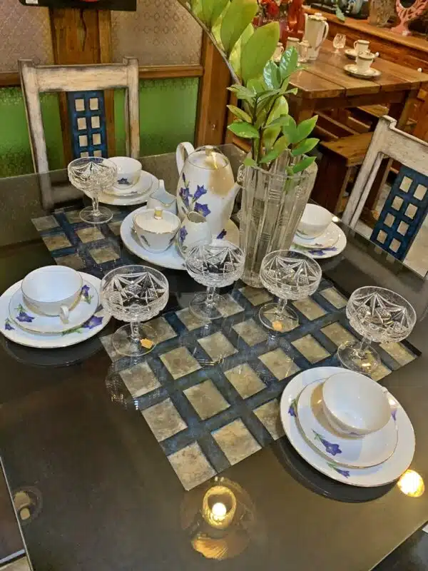 Dining Set 4s Mixoldwood Capiz Distressed Finish