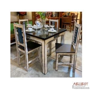 Dining Set 4s Mixoldwood Capiz Distressed Finish