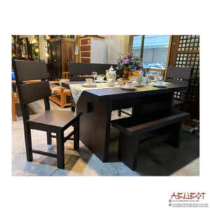 Dining Set 6s Mahogany Japanese Distressed Finish