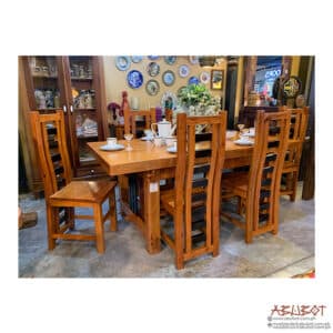 Dining Set 6s Mahogany Solid Top