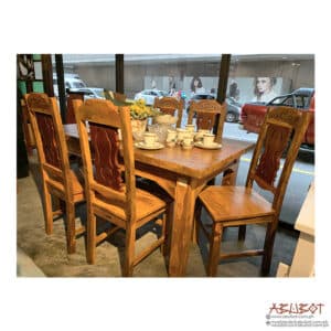 Dining Set 6s Molave Carvings with Inlay