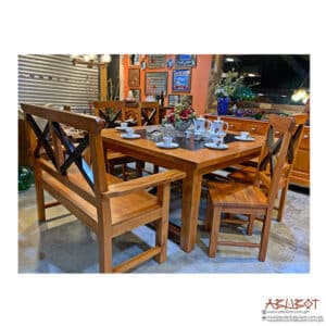 Dining Set 8s Square Mahogany Margareth