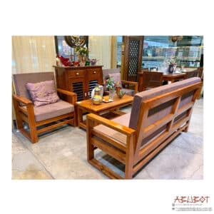 Sala Set with Foam Mahogany (Set of 4)